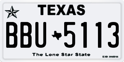 TX license plate BBU5113