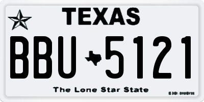 TX license plate BBU5121