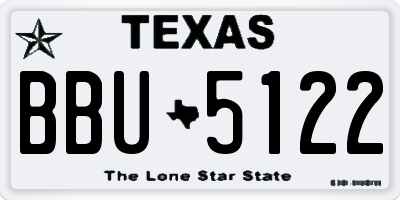 TX license plate BBU5122