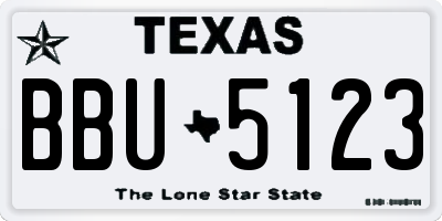TX license plate BBU5123
