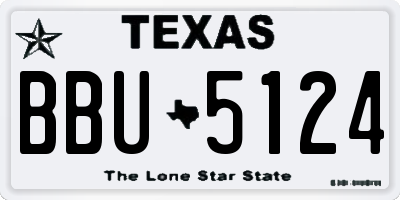 TX license plate BBU5124