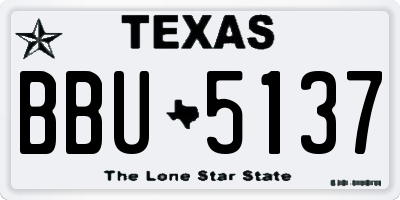 TX license plate BBU5137