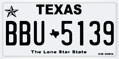 TX license plate BBU5139