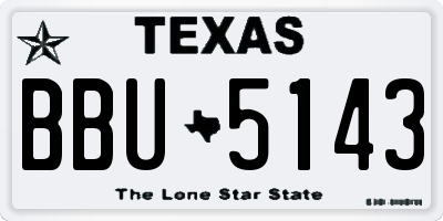 TX license plate BBU5143