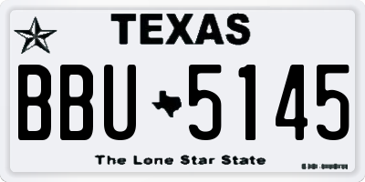 TX license plate BBU5145