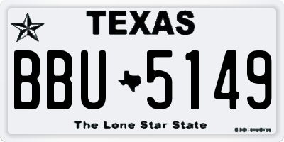 TX license plate BBU5149