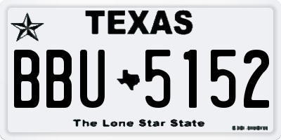 TX license plate BBU5152