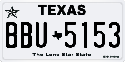 TX license plate BBU5153