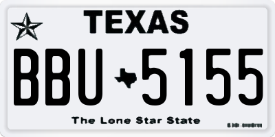 TX license plate BBU5155
