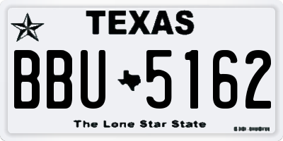 TX license plate BBU5162
