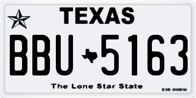 TX license plate BBU5163