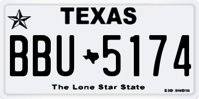 TX license plate BBU5174