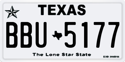 TX license plate BBU5177