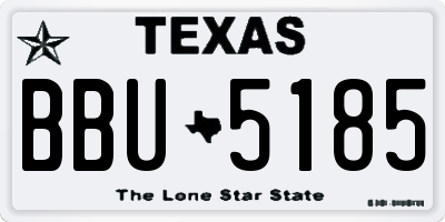 TX license plate BBU5185