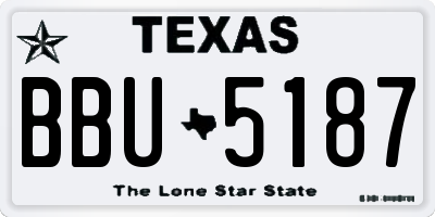 TX license plate BBU5187