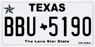 TX license plate BBU5190