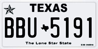 TX license plate BBU5191