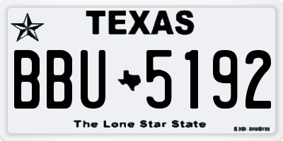 TX license plate BBU5192