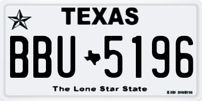 TX license plate BBU5196