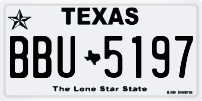 TX license plate BBU5197