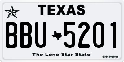 TX license plate BBU5201