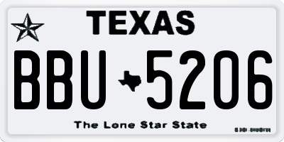 TX license plate BBU5206