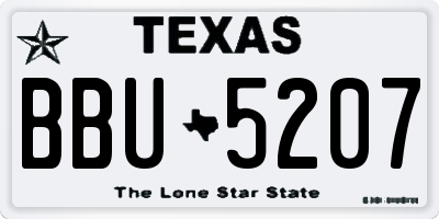 TX license plate BBU5207