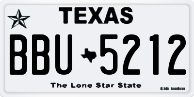 TX license plate BBU5212