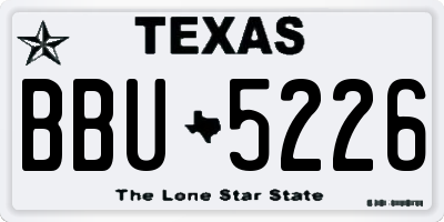 TX license plate BBU5226
