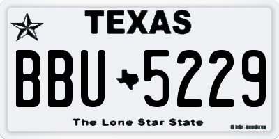 TX license plate BBU5229