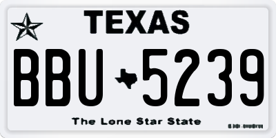 TX license plate BBU5239