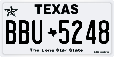 TX license plate BBU5248
