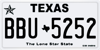 TX license plate BBU5252