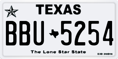 TX license plate BBU5254