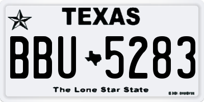 TX license plate BBU5283