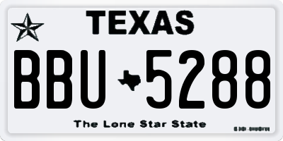 TX license plate BBU5288