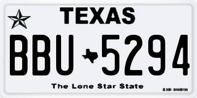 TX license plate BBU5294