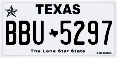 TX license plate BBU5297