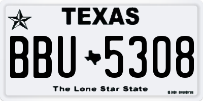 TX license plate BBU5308