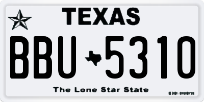 TX license plate BBU5310