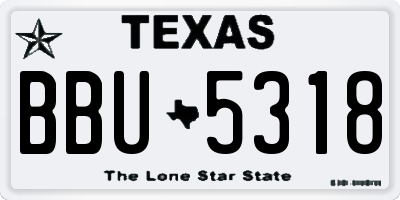 TX license plate BBU5318