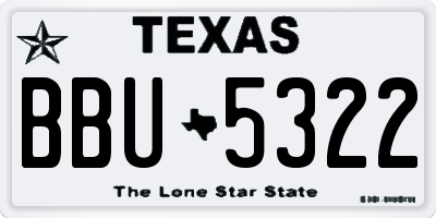 TX license plate BBU5322