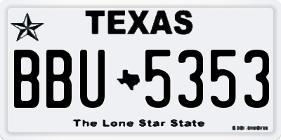 TX license plate BBU5353