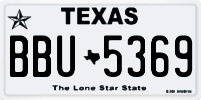 TX license plate BBU5369