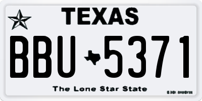 TX license plate BBU5371