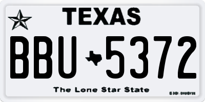 TX license plate BBU5372