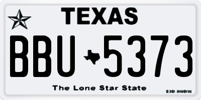 TX license plate BBU5373