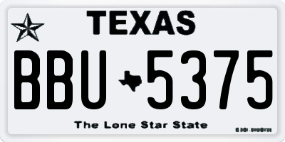 TX license plate BBU5375