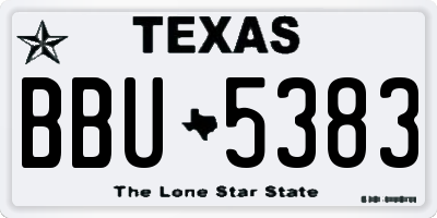 TX license plate BBU5383