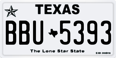 TX license plate BBU5393